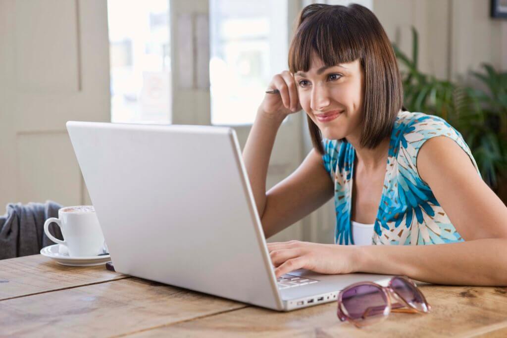 Woman with laptop computer